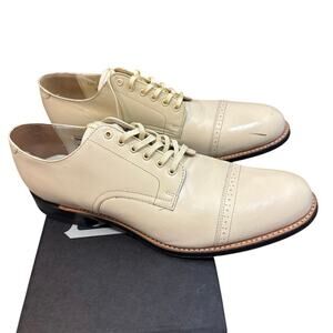 STACY ADAMS Men's Leather Lace-Up ivory  Oxfords Size 10.5D 06292 Shoes